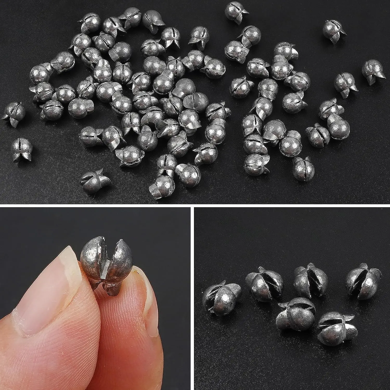 100pcs/box Fishing Weights Kit Premium Split Shot Sinkers with 5 Versatile Sizes Round Removable Design Perfect for Freshwater