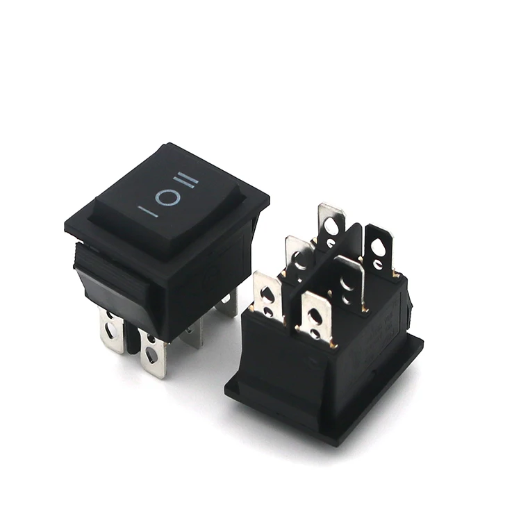 Black PA66 Waterproof Boat Reset Switch Model KCD4-203A Certified Up to 250V