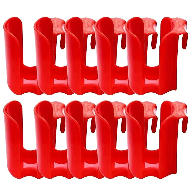 ABSJ-10PCS Cookie Holder Mug Red Cookie Rack Reusable Plastic Cup Side Cookie Organizer Hanging Cookie Storage