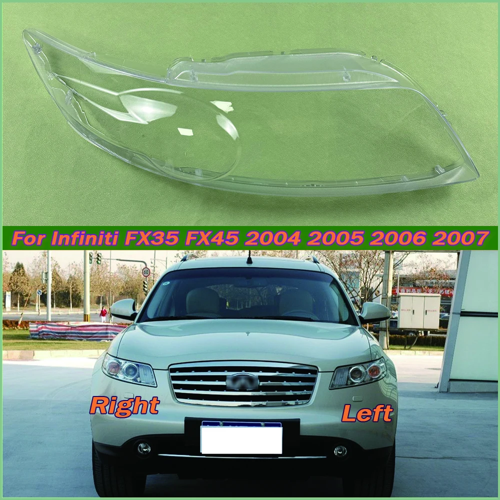 

For Infiniti FX35 FX45 2004 2005 2006 2007 Headlamp Cover Transparent Headlight Shell Lens Plexiglass Replace Original Lampshade