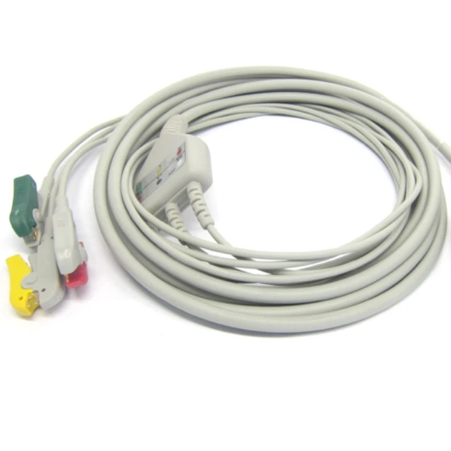 

One-Piece Ecg Cable Ekg Cable Iec 3leads 5leads Snap Clip Ecg Lead Wires for F*ukuda 12pin Mornitor Machine