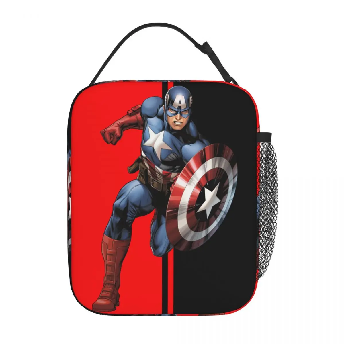 Custom Captain America Resuable Lunch Box Women Waterproof Cooler Thermal Food Insulated Lunch Bag School Children Student