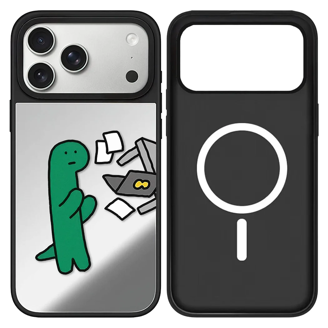 Creative Work Dinosaur Mirror / Acrylic Magnetic Case: Compatible with IPhone 17 16 15 14 13 12 Pro Max 17 Air