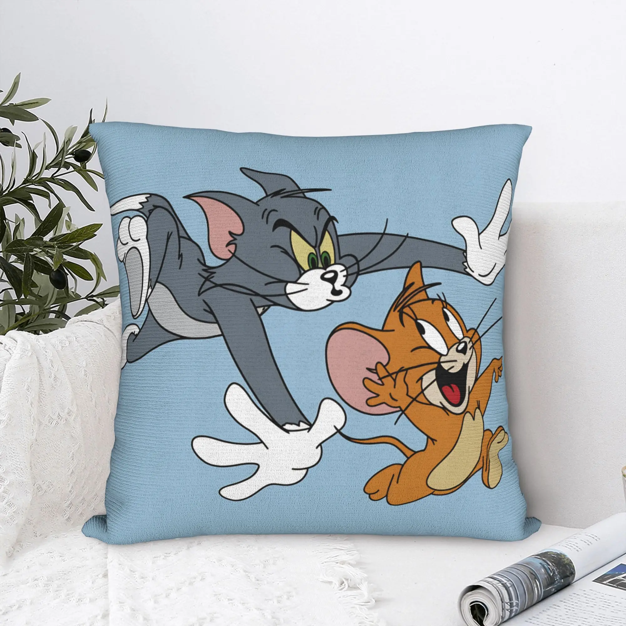 Pillow Case Good Friends Jerrys and Toms Soft  Pillow Cover For Living Room Bed Chair Funny Pillowcases