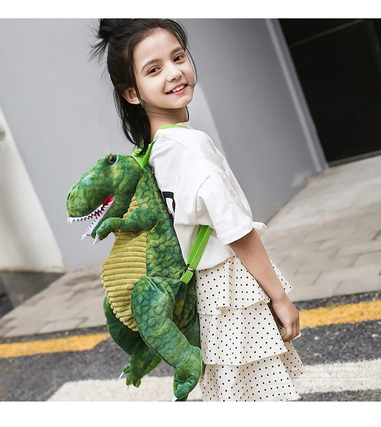 New dinosaur plush toys children's shoulder bag cute cartoon backpack cell phone bag dinosaur dolls