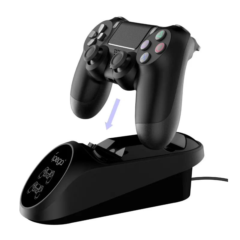 منصة شحن Ipega مزدوجة لسوني بلاي ستيشن 4 ، PS4 ، Pro ، PS4 نحيف ، عصا تحكم ، حامل محطة شاحن ،