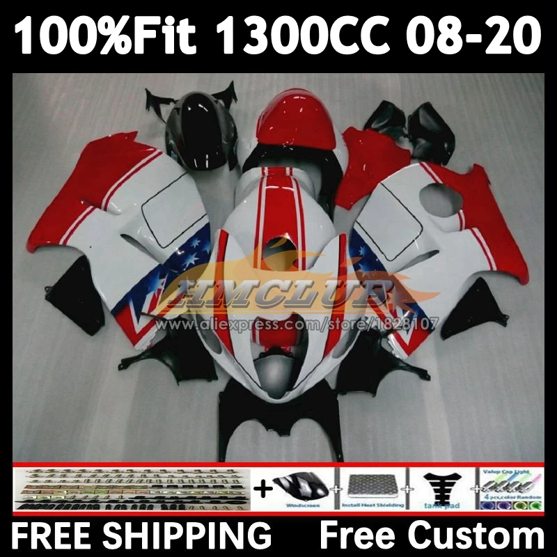

Fairing For SUZUKI Hayabusa GSXR1300 2008 2009 2010 2011 2012 2013 39No.227 GSXR 1300 white red 2014 2015 2016 2017 2018 2019