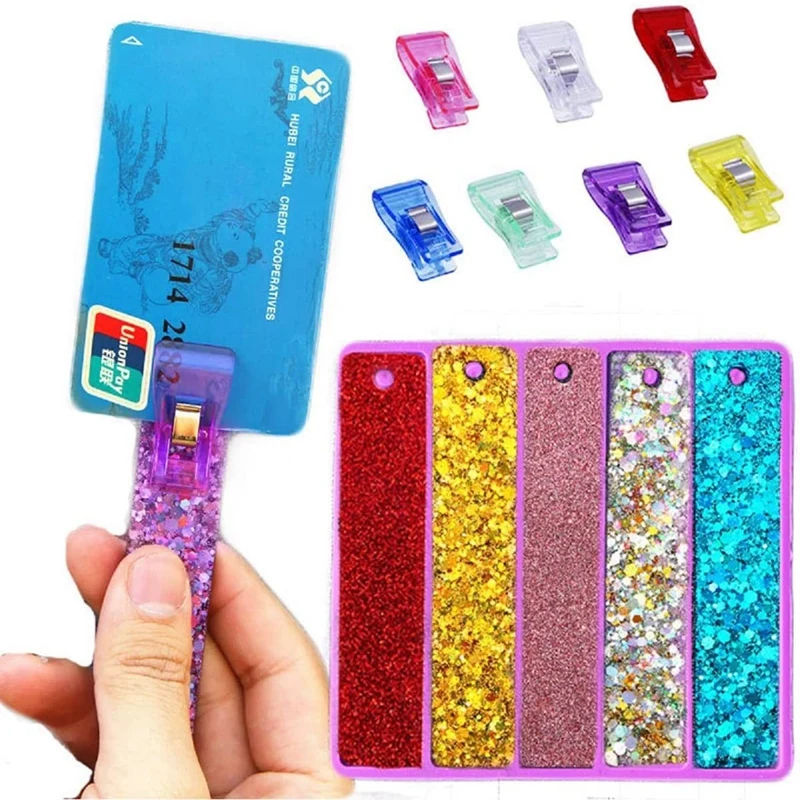 Credit Card Puller Silicone Resin Mold, 20 Assorted Color Acrylic Debit Bank Card Grabber, Card Grabber For Long Nails