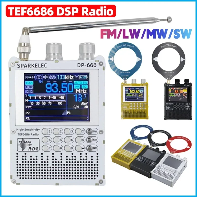 

DP-666 Full Band DSP Radio Mini Receiver FM LW MW SW Short Wave Radio High Sensitivity TEF6686 Radio Large Sound Cavity Speaker