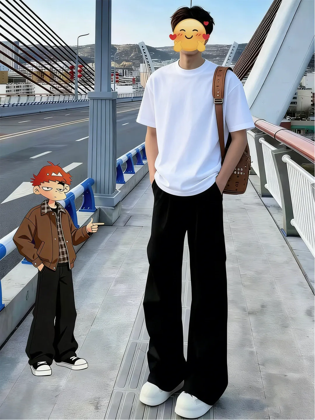 

Bla Casual Men's Cargo Pants Spring Summer High Street Sle Pleated Loose Fit Straight Leg Workwear Trousers