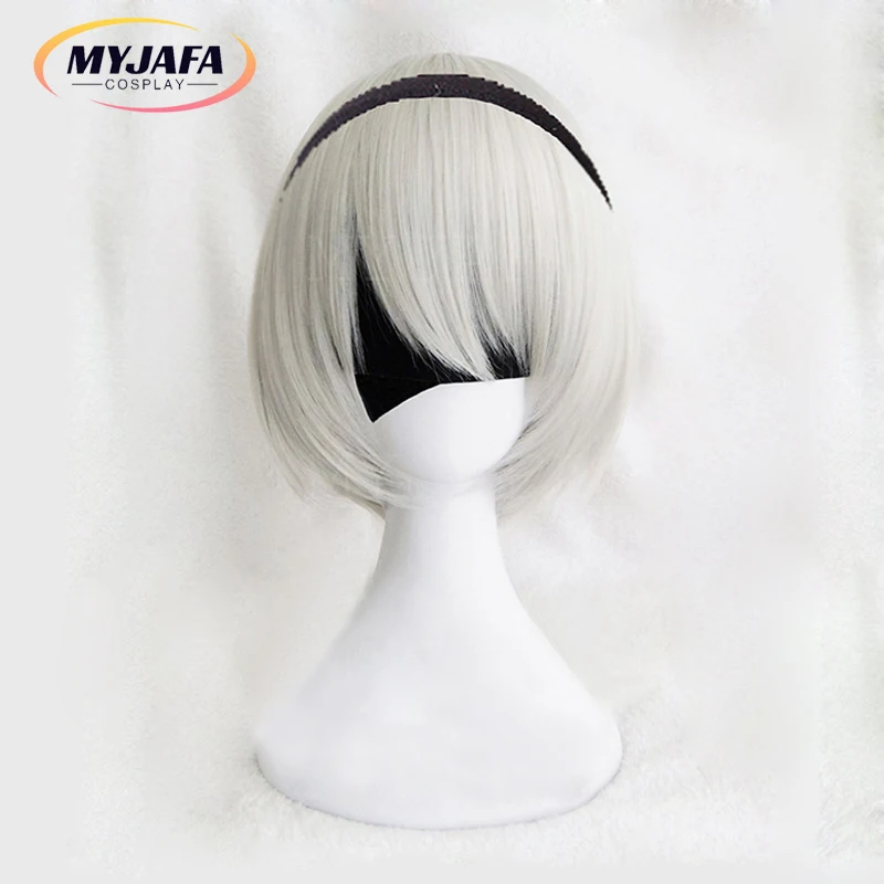 

High Quality YoRHa No.2 Type B 2B YoRH 2A 9S 2B Wig Cosplay Wig NieR:Automata Role Play Wigs Heat Resistant Hair Wigs + Wig Cap