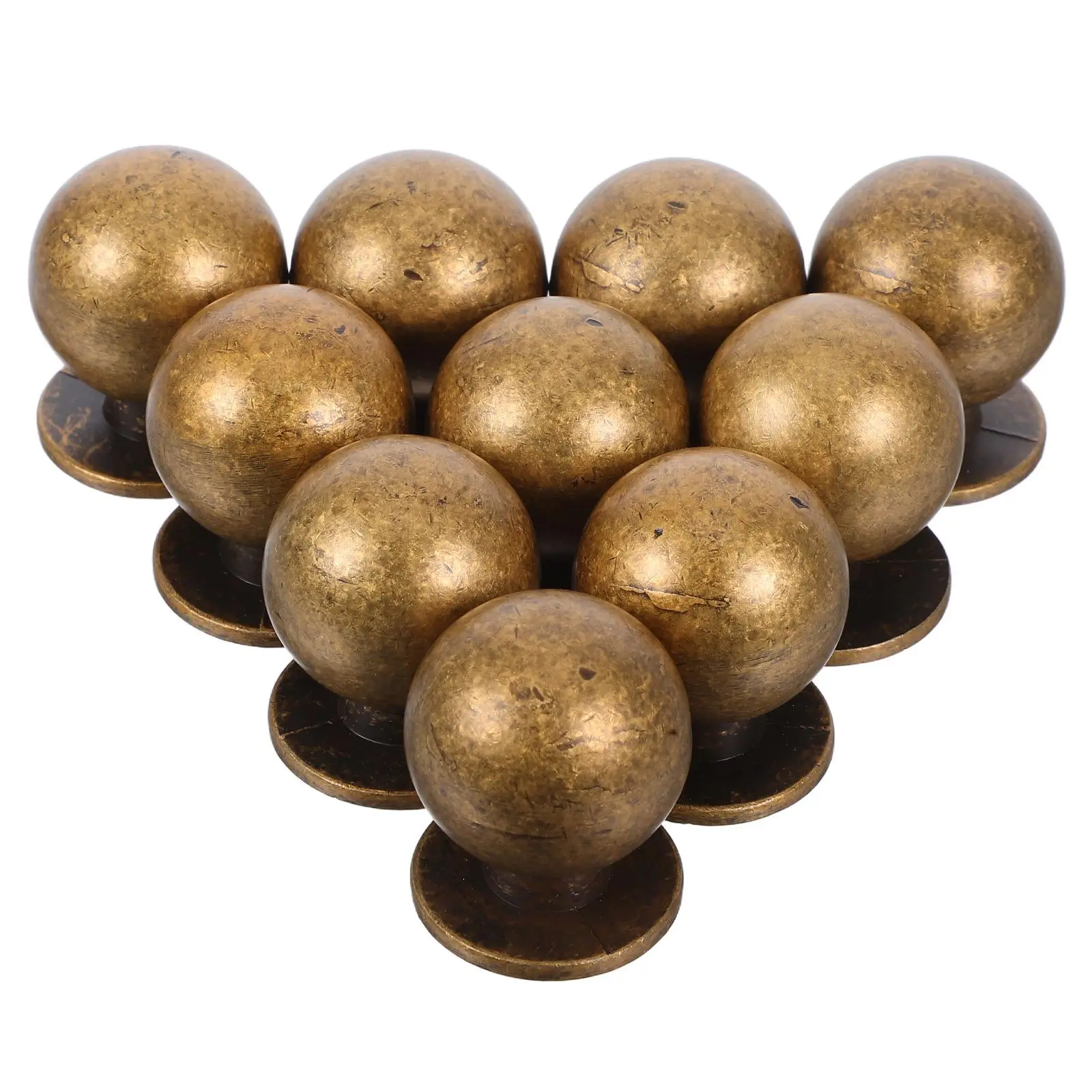 

10Pcs Vintage Kitchen Cabinet Knobs Zinc Alloy Retro Round Ball-Shaped Drawer Handles Furniture Cabinet Pulls Decorative
