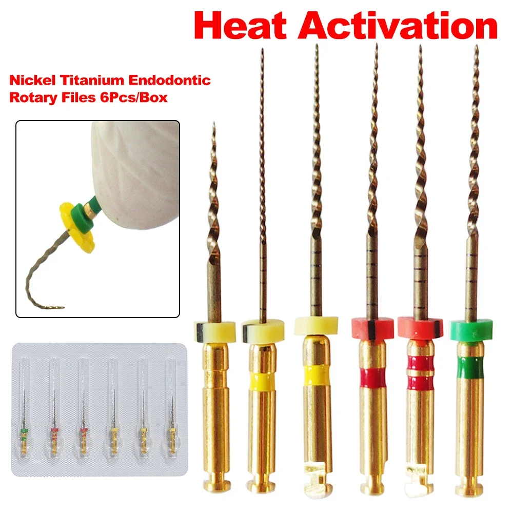 ตะไบทันตกรรม Root Canal Taper Endodontic 25 มม. 0420 #   File Gold Heat Activated Rotary File วัสดุทันตแพทย์ที่มีความยืดหยุ่น SOCO PRO COXO