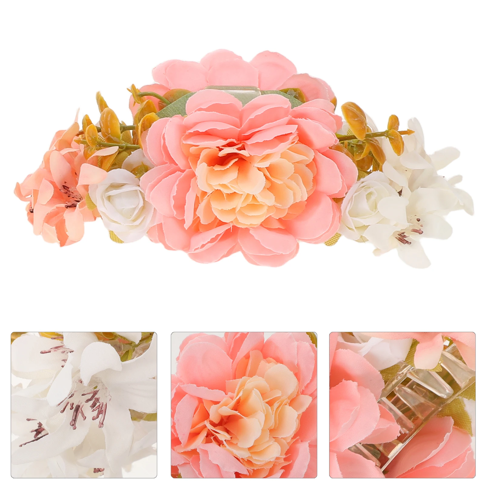 

2pcs Flower Hair Claw Clips Elegant Fabric Floral Hairpins For Women Bridal Bridesmaid Wedding Party Accessories Artificial