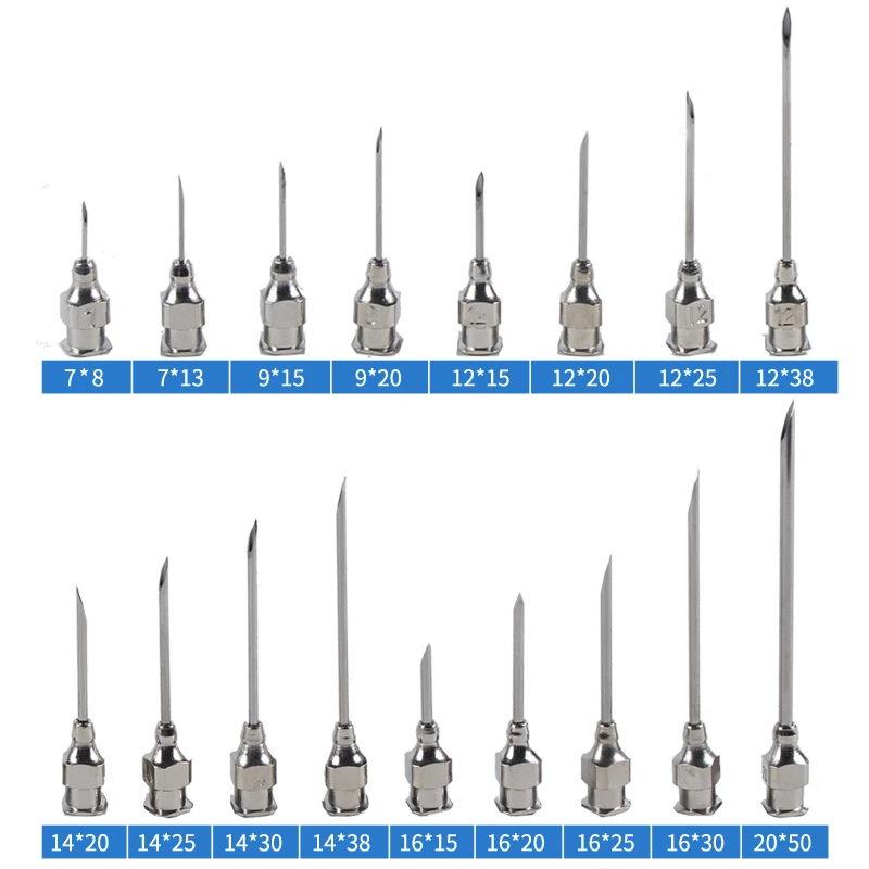 Syringe stainless steel dispensing animal experimental needle 7  9 12 14 16#