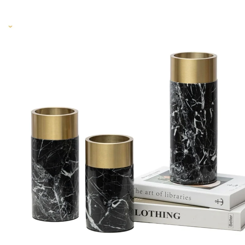 Jade Creative Artist Home Floral Decoration Modern Luxury Natural Marble Vase Tabletop or Hotel Decoration