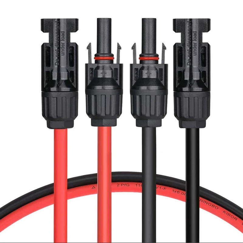 2M 12awg-mc Zonne-Verlengkabel, Zonnepaneel Verlengkabel Met Vrouwelijke En Mannelijke Connector (Rode + Zwarte Kabel)