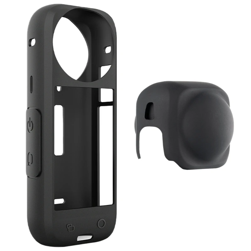 Silicone Protective Case for Insta 360X4 Action Camera Shockproof Cover With Lens Caps, NonSlip Texture