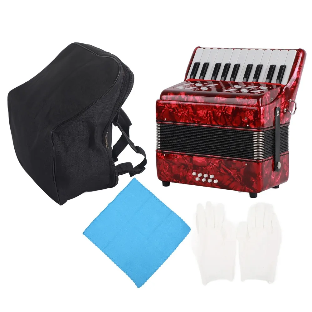 

IRIN Accordion Piano 8 Bass 22 Key Playing Musical Instruments for Children Beginner Beginner Accordion AR-80 Red Accordion