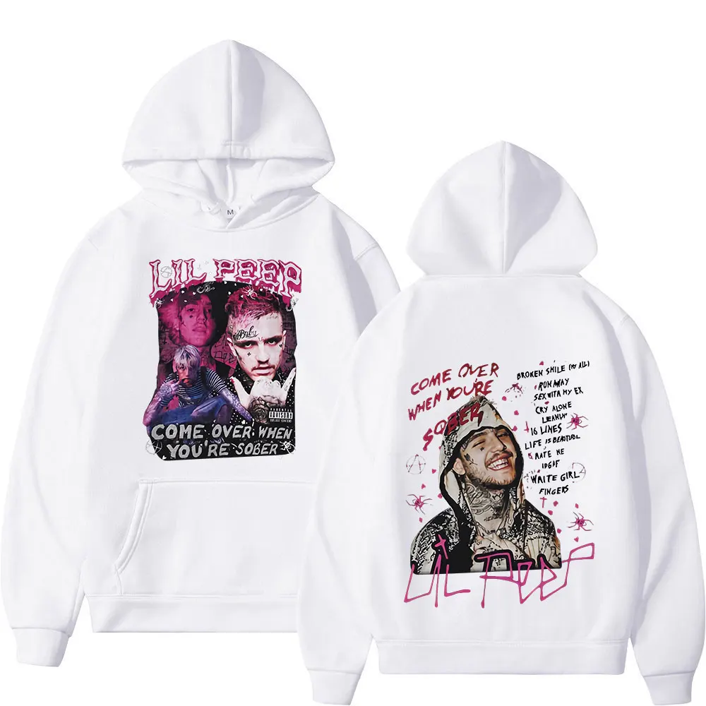 Rapper Lil Peep Come Over When You're Sober Hoodies Men's Women Fashion Hip Hop Long Sleeve Hooded Sweatshirts Fleece Pullovers