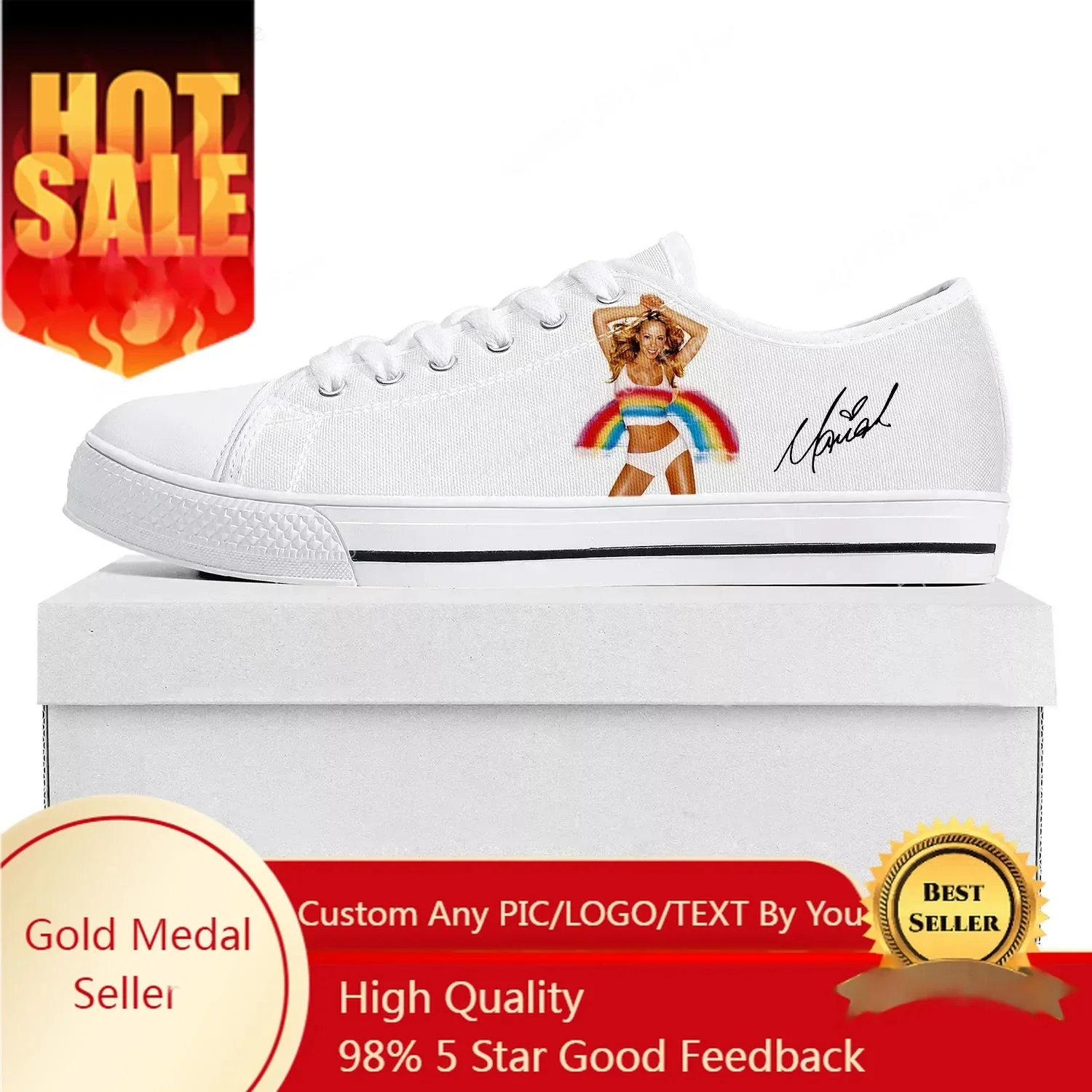 

Mariah Carey Low Top Sneakers Mens Womens Teenager Canvas Customized Sneaker Casual Couple Shoes Custom Shoe White