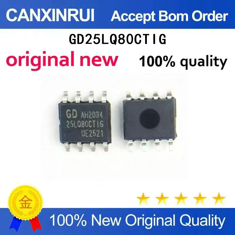 

(5-100 Pieces) GD25LQ80CTIG silk screen GD25LQ80CT brand new original 8Mbit 1M FLASH 1.8V