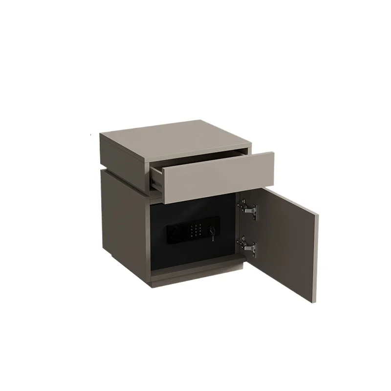 Italian minimalist bedside table, safe, integrated multi-function with password lock, anti-theft storage, bedside cabinet