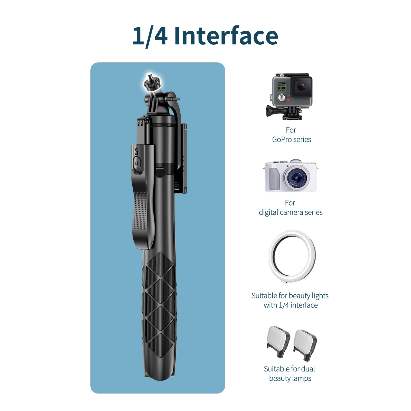 BOEICA 158cm składany stojak statyw do kijka do Selfie Monopod z pilotem Bluetooth do aparat w telefonie komórkowym stabilizatora statywu