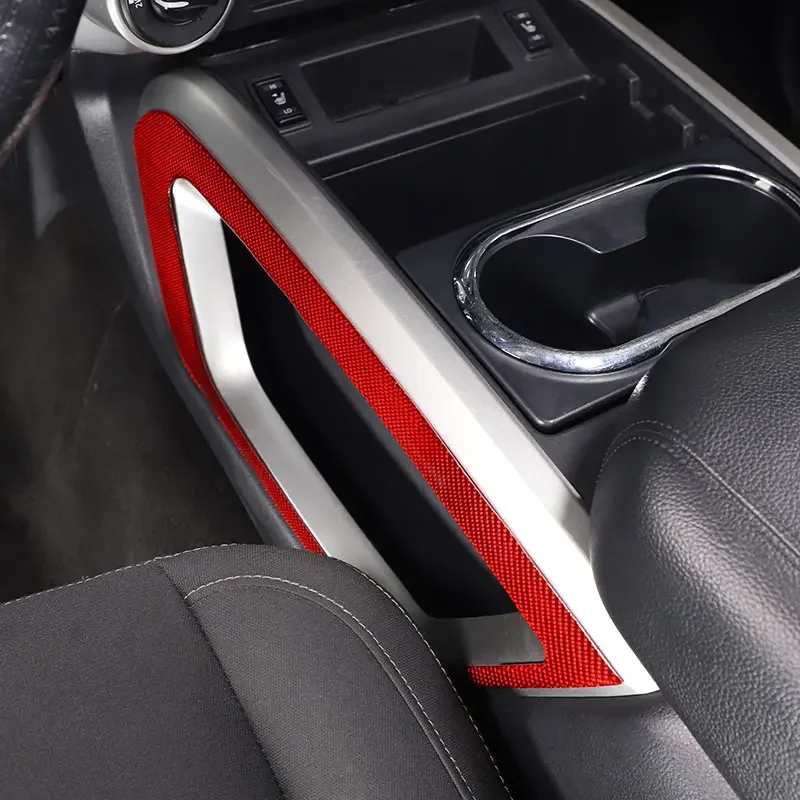 For Nissan Titan 2016-2023 Soft Carbon Fiber Car Center Console Side Panel Frame Cover Trim Stickers Car Accessories