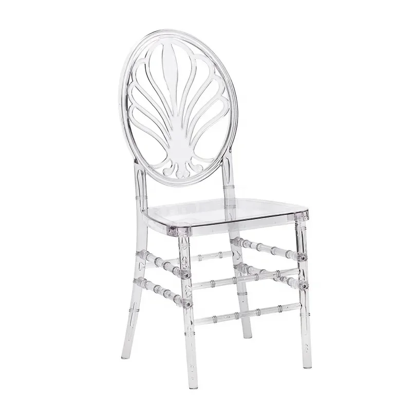 Hot Sale Clear Transparent Resin Chiavari Chair White Plastic Acrylic Wedding Chair Wholesale Phoenix Napoleon Chair