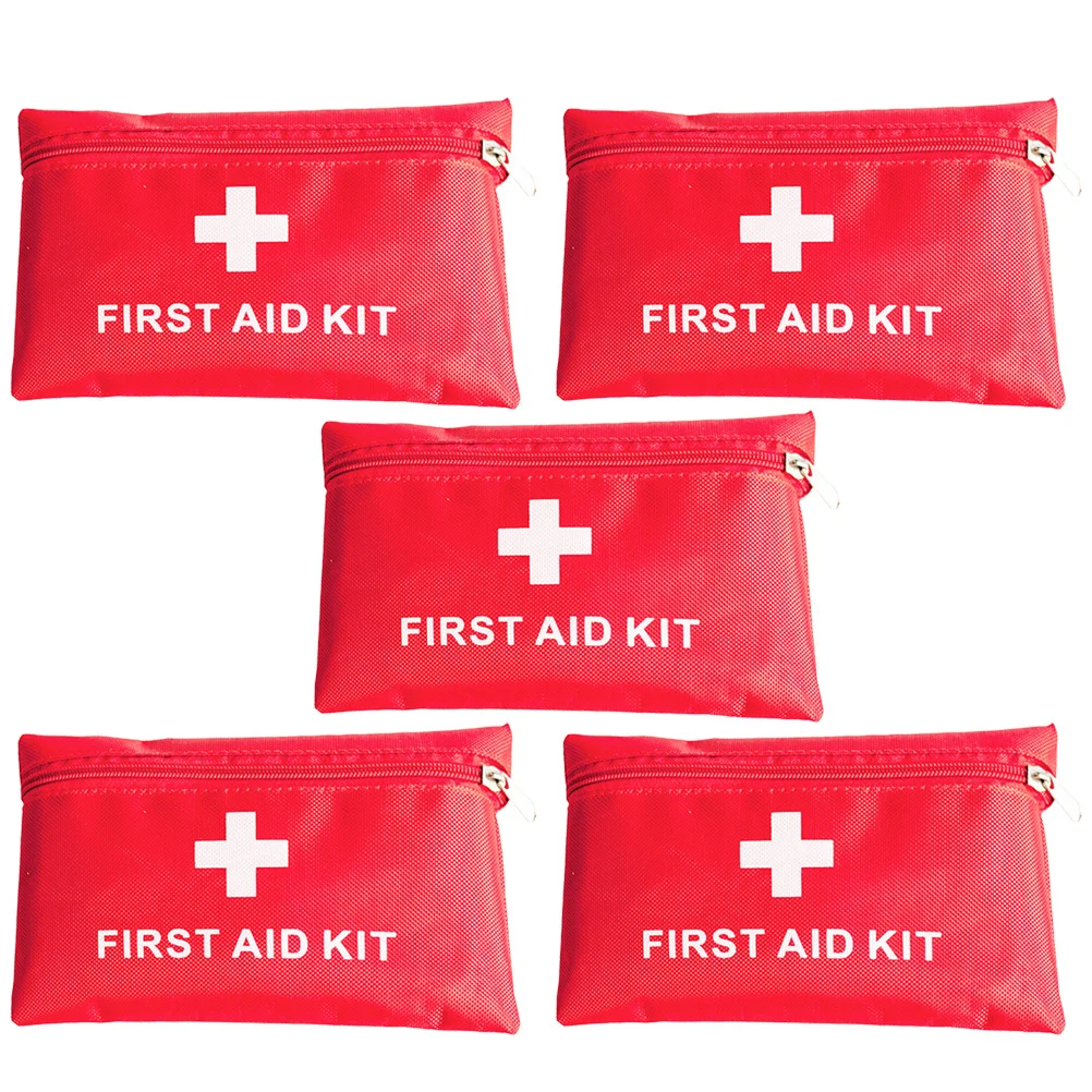 5 قطعة حقيبة الطوارئ الحمراء الإسعافات الأولية تخزين الحقيبة المنظم الصغيرة المحمولة للمشي في الهواء الطلق التخييم السفر اللوازم الطبية