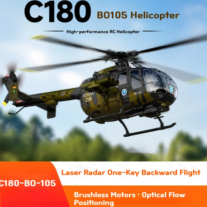 Rc Era Remote Control Helicopter C180  BO105  Channel Simulation Stunt Inverted Flight Laser Radar For Adults Hobby
