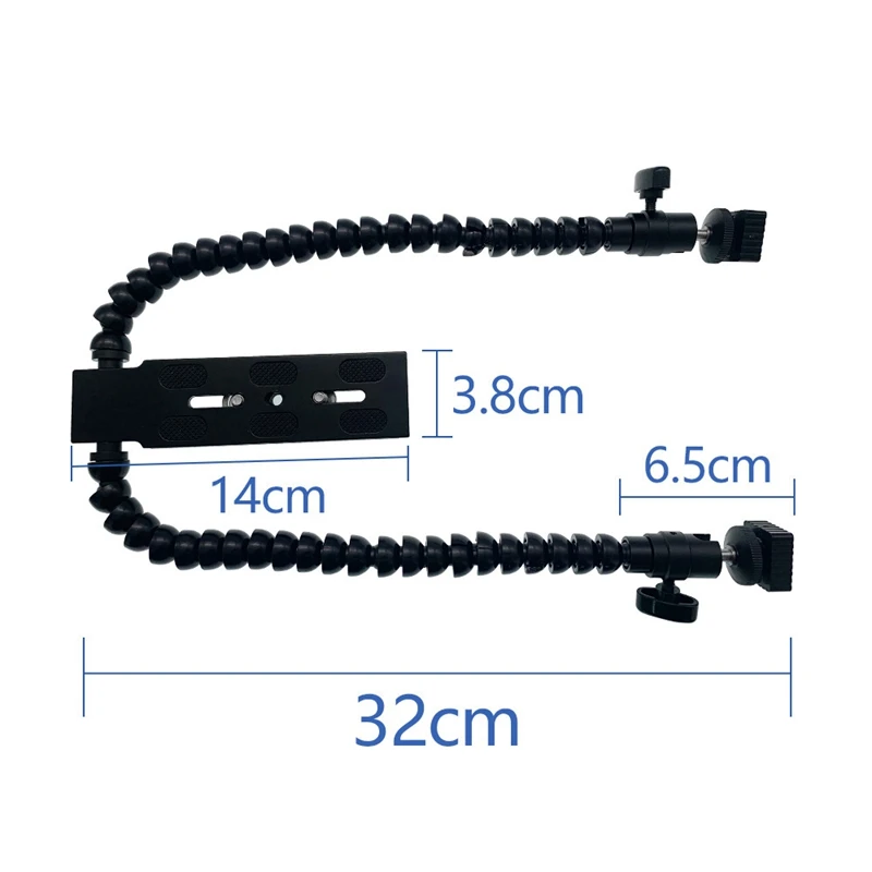 Soporte Flexible de doble brazo para Flash, soporte de montaje para Canon, Nikon, Pentax, Macro Shot, accesorios para cámara