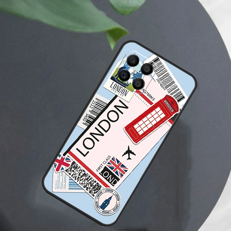 حافظة New York TOKYO Traveltickets لهاتف Honor Magic 8 7 6 5 Pro لهاتف Honor X9c X9b X9a X8a X8b 50 70 90 200 400 Lite