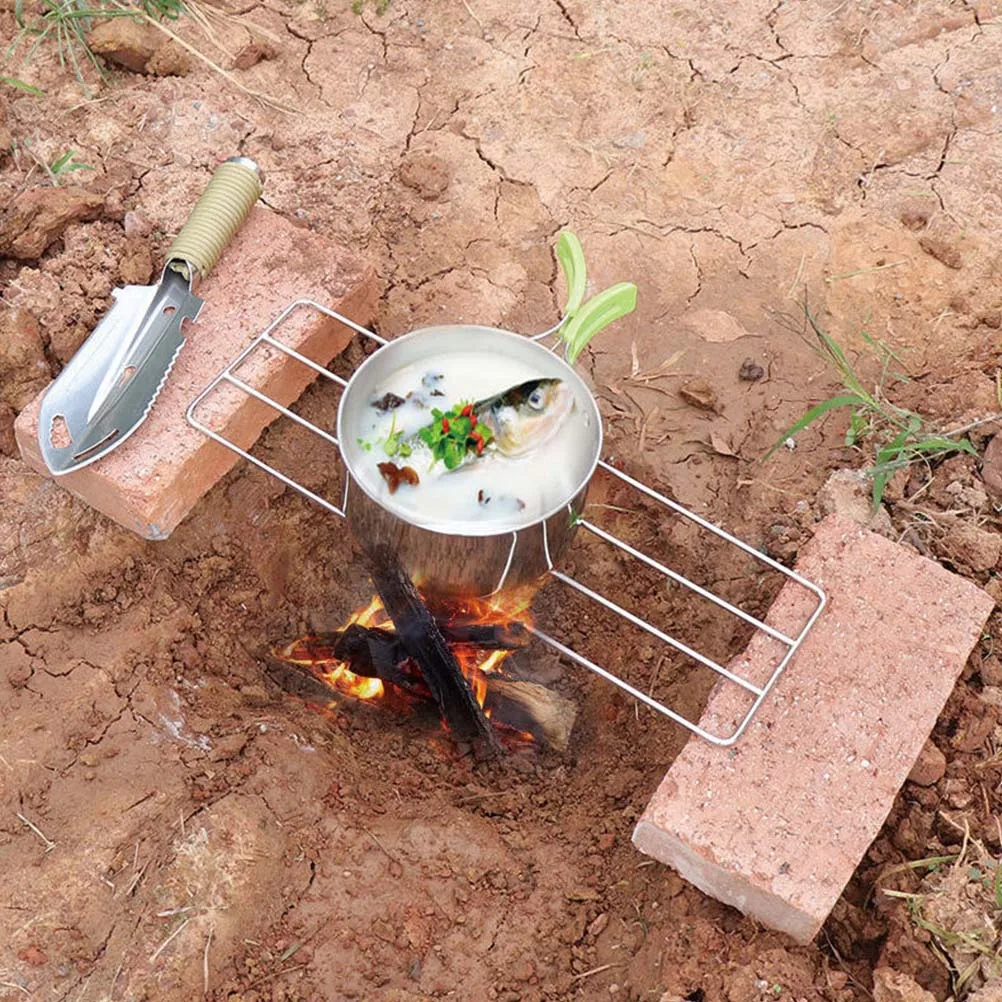 

1 Set Stainless Steel Grill Rack Outdoor Barbecue Tool Cooking Pot Holder Portable Camping Bbq Mesh Baking Food Cooling Rack For
