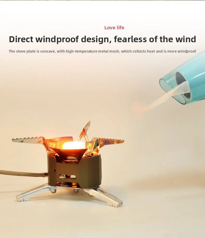 

Outdoor stove, cooker, camping picnic cassette stove, high-power fireplace, folding portable stove, strong windproof2026