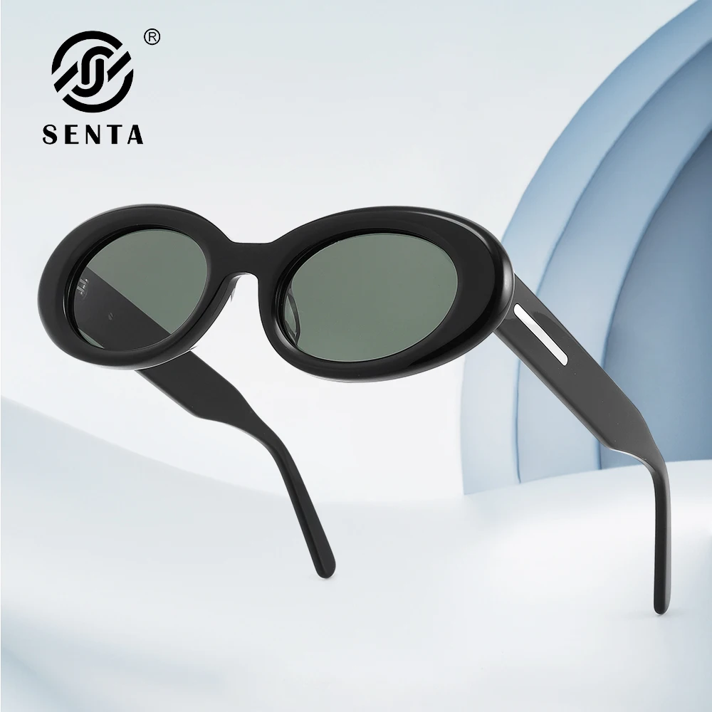 

SENTA Small Retro Oval Polarized Sunglasses for Women Men 90s Vintage UV400 Protection Sun Glasses HIGH-QUALITY Acetate Frame