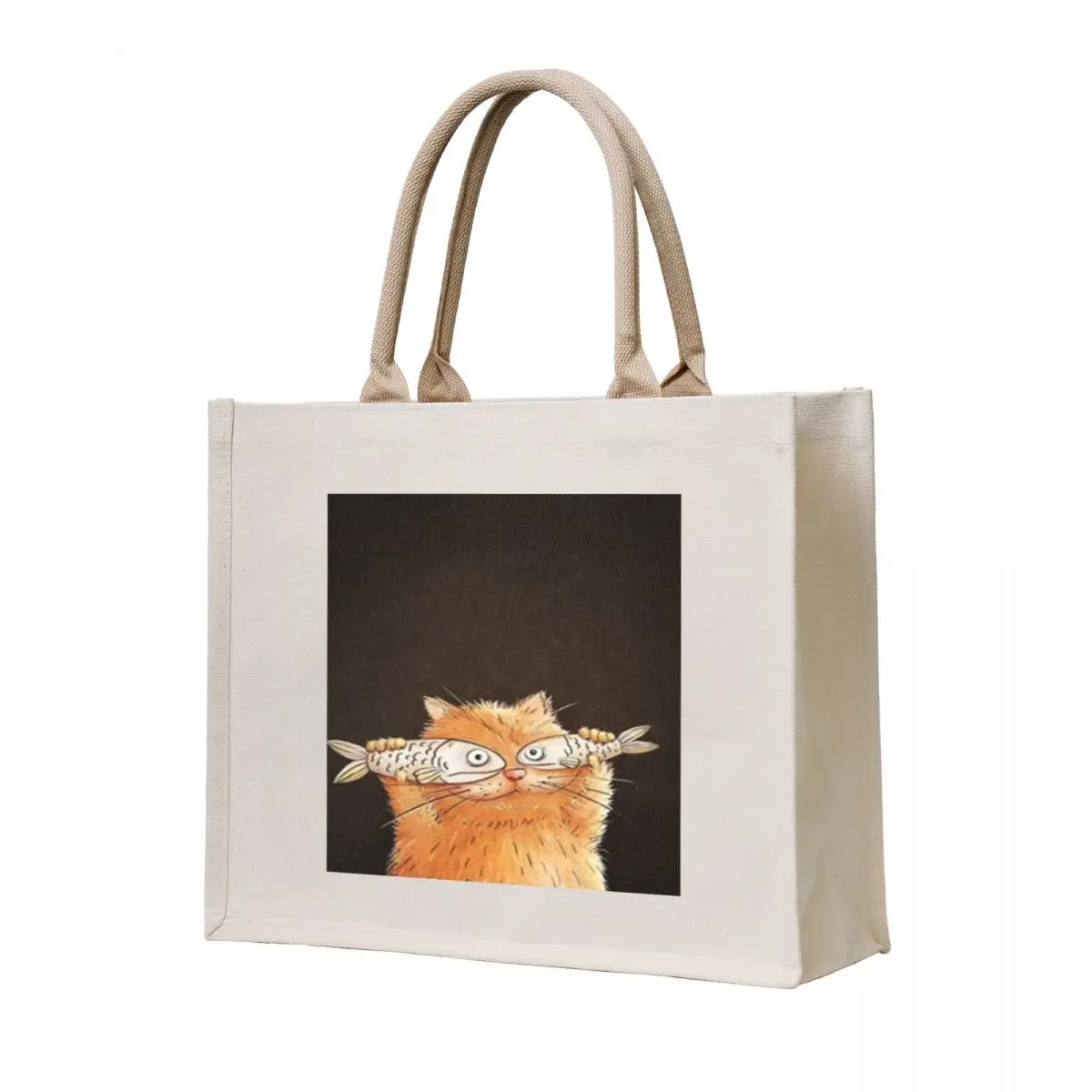 

The cat with fish eyes. Tote Bag Shopper handbag personalized tote bag Customizable tote bag