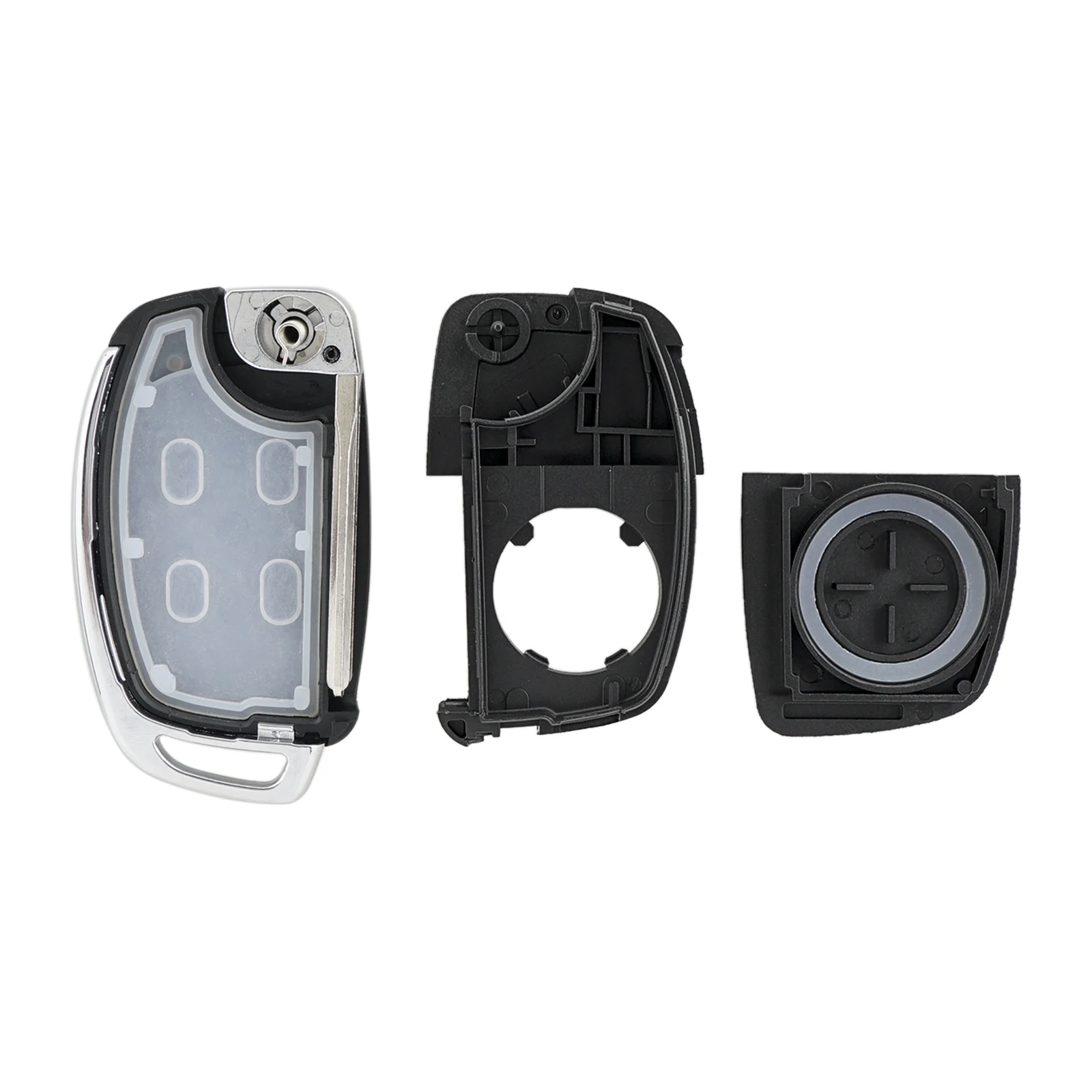 Per Hyundai Custodia portachiavi con chiave remota a 4 pulsanti + Pad in gomma + Flip Blade i10 i20 i30 i40 ix20 ix35