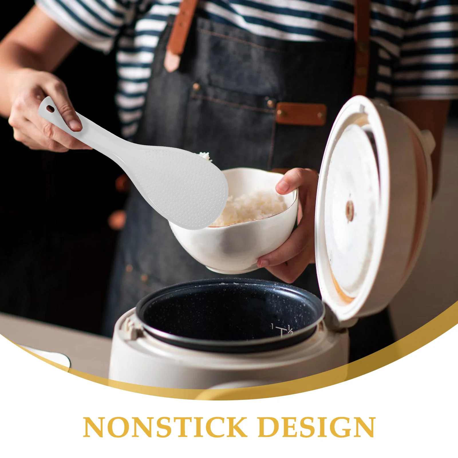 

4Pcs Reusable Rice Paddle Spatula Set Nonstick Smooth Design Compact Storage Ergonomic Grip for Mixing Serving Cooking Rice