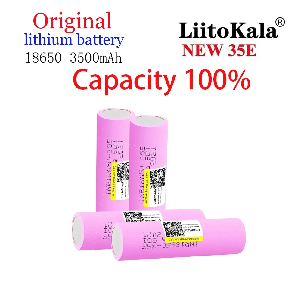 Original genuine product LiitoKala INR18650 35E 3.7V 3500mAh 20A discharge, lithium-ion rechargeable battery, for flashlights