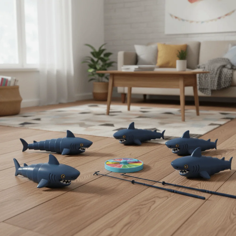 Magnetic Baby Fishing Games Fishing Rod Early Educational Electric Shark Fishing Toy Set Colorful Funny