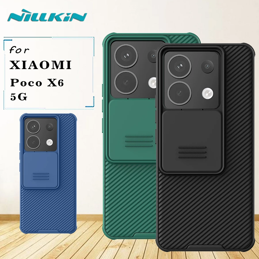 for Xiaomi Poco X6 5G Case Nillkin Camshield Lens Camera Protector Shockproof Back Cover For Xiaomi Poco X6 5G