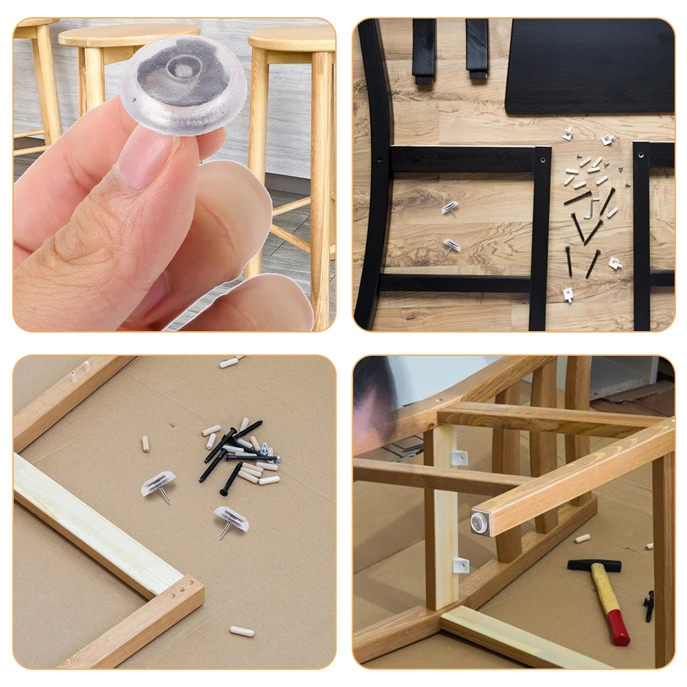 24 шт., защитные приспособления для ножек мебели, противоскользящие, прочные, тихие стулья, столы, деревянная плитка, ламинат, пол, простая установка