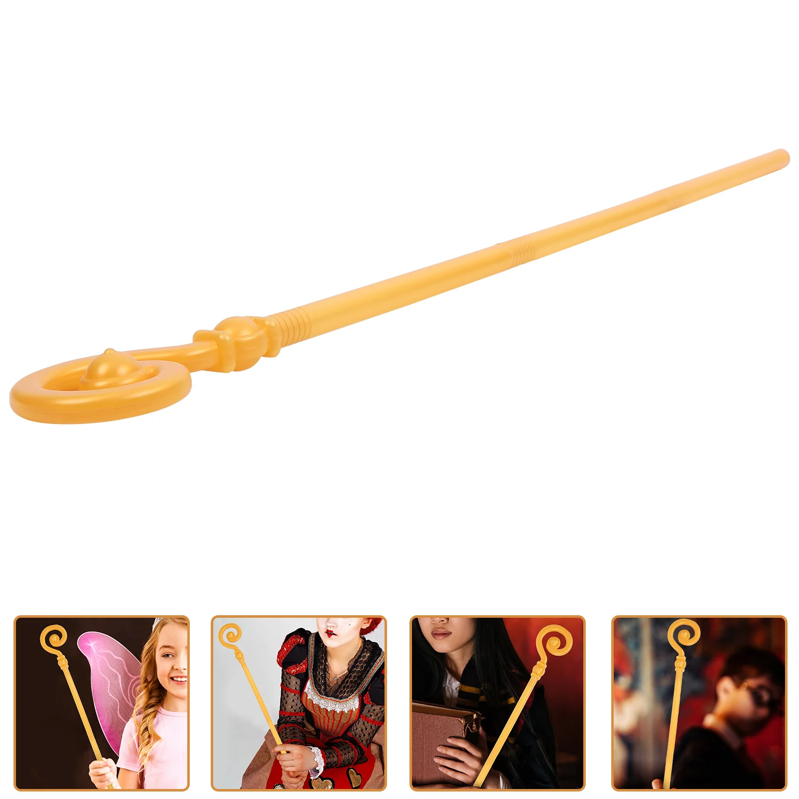 

Exquisite Cosplay Cane Walking Stick Halloween Wand Prop For Party Costume Detachable Design Durable Grip Intricate