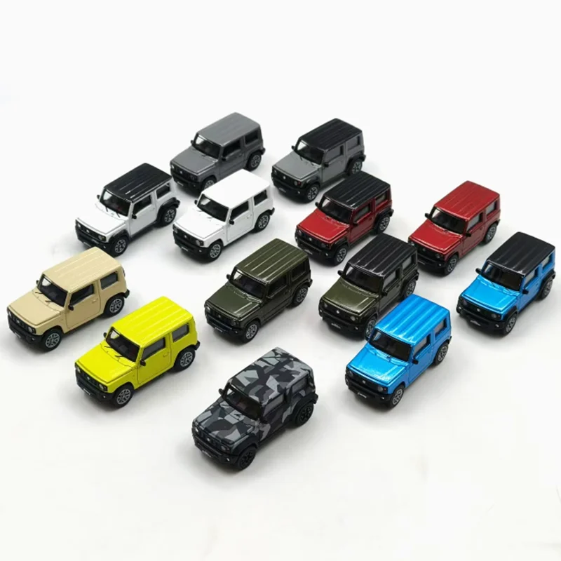 

Масштаб 1:64, Suzuki Jimny Sierra, имитация игрушечного автомобиля из сплава, модель классической коллекции, подарочная сцена, соответствующая