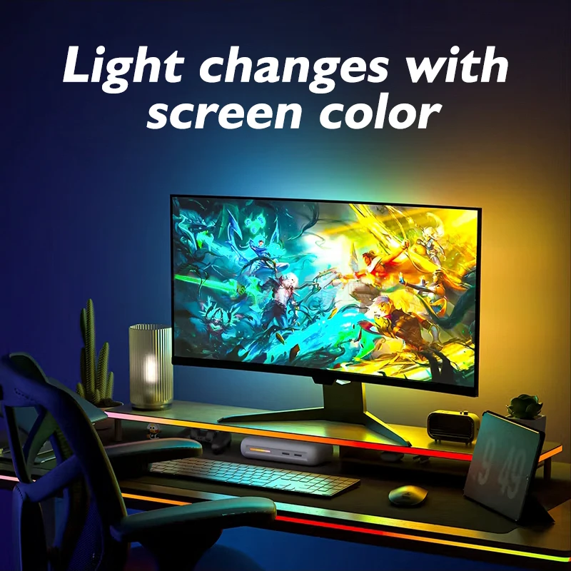 Gaming Room Decoration rgb Led Strip Light Backlight for Monitor Ambilight  Sync to Screen Lights Decor Tape Gamer Computer