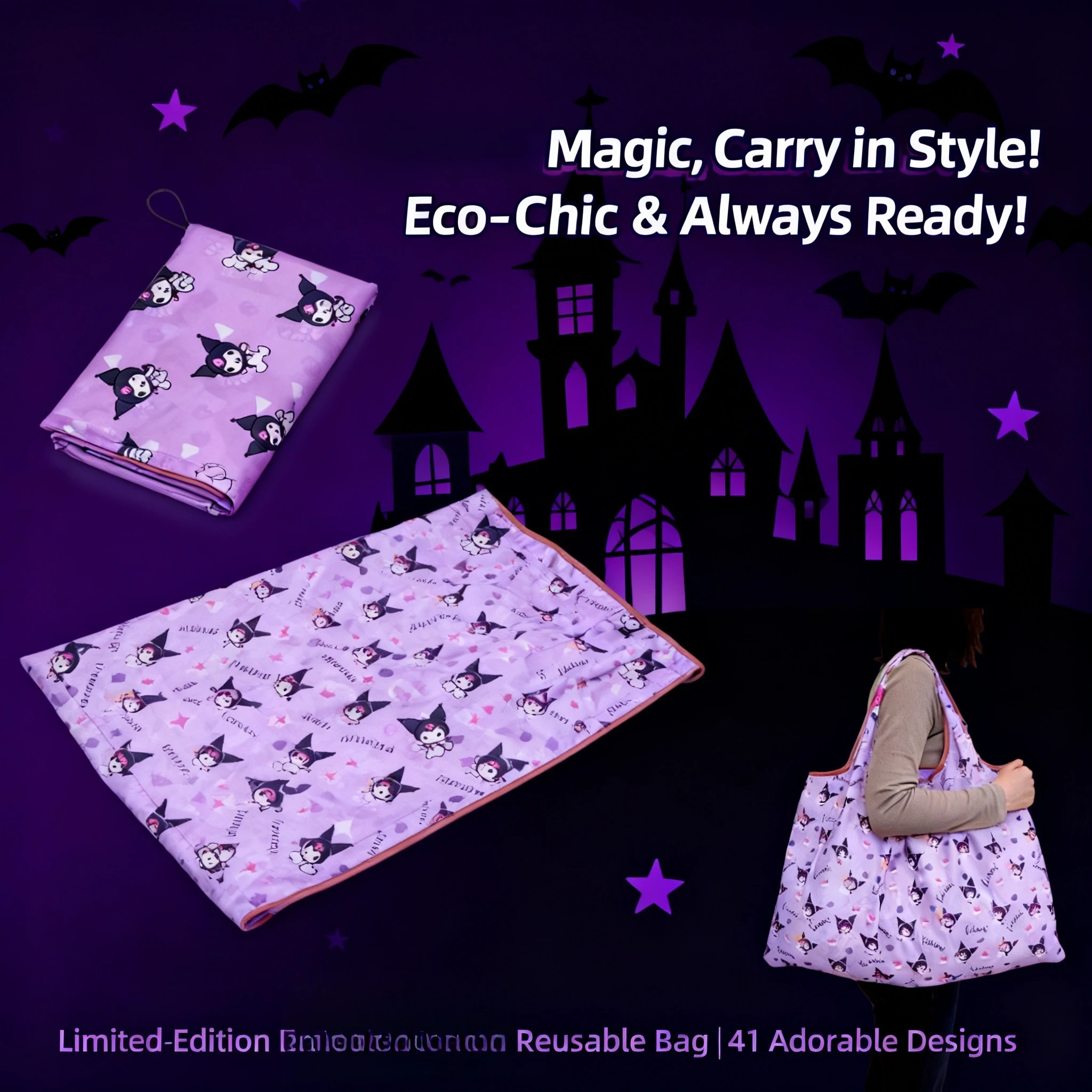 Nueva Bolsa de Compras Plegable, Impermeable y Ecológica de Hello Kitty, Grande y Portátil para Supermercado