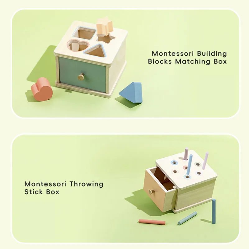 Montessori การจําแนกเกม Early Education เหรียญ Toss การจําแนกกล่องสีความรู้ความเข้าใจรูปร่างการจับคู่บล็อกการสอน Aid