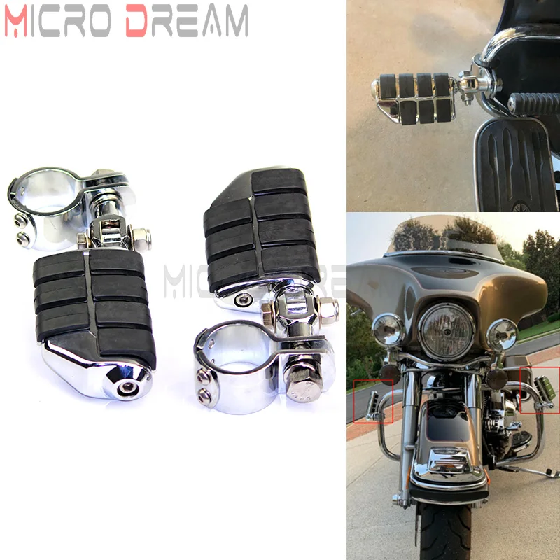 

Motorcycle Crash Bar Footrests Clamp Highway Clevis Mounts Footpegs Pegs for Harley Kawasaki Honda Suzuki Universal 28/32/38mm